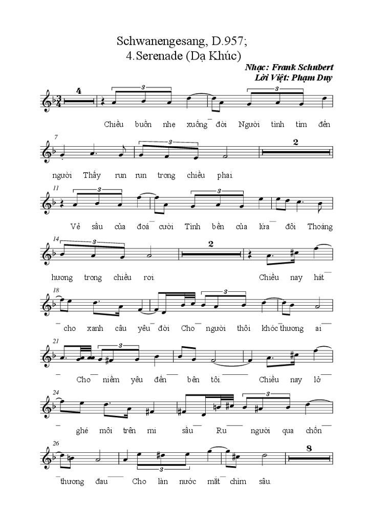 Sheet nhạc Dạ Khúc